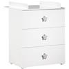 Baby Price New Basic - Cassettiera fasciatoio con 3 cassetti e pulsante a sfera, colore: Bianco