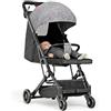 HUOLE Triciclo bambini fino 25 kg, Passeggino con Maniglione regolabile, Bici, Sedile girevole Fronte Mamma e Strada, Cappottina pieghevole, Ruota libera,63 * 30 * 101 cm (Grigio)