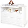 PINOLINO Fasciatoio Florentina extra largo, con fasciatoio rimovibile e 3 set di pomelli per mobili, per neonati e bambini, in bianco