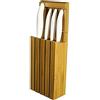Kyocera Set coltelli in Ceramica Kyocera con Lama spelucchino 7,5 cm, Lama Multiuso 11 cm, Lama Universale 13 cm, Lama Santoku 14 cm e Ceppo in bambù per 4 coltelli