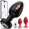 Accos Love Set di Plug Anali Vibranti in 3 Misure con App per Coppie,10 Plug Anali Vibranti,Kit di Allenamento per Principianti, Sex Toys per Donne e Uomini, Plug Anale in Silicone Morbido,Piccolo, Rosso