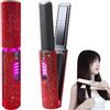 Giurui Mini Piastra per Capelli Senza Fili 2 in 1, Portatile, Wireless, Non Dannosa per i Capelli (Rosso)