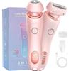 LLELEMAMO The Glide Pro 3.0 Razor for Women, 2025 New The Glide Pro Razor, 2 in 1 Wet & Dry Waterproof Electric Shaver for Women, Removable Head for Leg Arm Underarm Bikini Area (Pink)