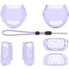 Generico Custodia per Tamagotchi Paradise, custodia protettiva per console di gioco PC, copertura trasparente antiurto con cordino (Trasparente viola)
