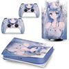 PDURMBUAB Nessuna Schiuma Nessuna Bolla Pelle Decalcomanie Anime Console Per PS5 Disk Edition 2 Controller Pellicola Vinile Avvolge, Durevole, Resistente Graffi 90351