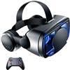 MZECH Cuffie Occhiali 3D VR, Visore Realtà Virtuale 3D, VR Visore Cuffie con Lenti HD Anti Luce Blu, per iPhone/Android Smartphones da 4,7 a 7,2 pollici, Regali di Natale per bambini e adulti(C)