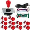 SJ@JX Arcade Game Controller DIY Kit Buttons with Logo Coin X Y Start Select 8 Way Joystick USB Encoder for PC MAME Raspberry Pi