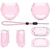 Generico Custodia per Tamagotchi Paradise, custodia protettiva per console di gioco, copertura trasparente in PC antiurto con cordino (Trasparente rosa)