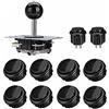 tooloflife Set di joystick controller di gioco, ABS Zero Delay Arcade controller di gioco Joystick Kit fai da te Raspberry Pi Parti (nero)