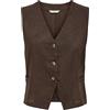 Only Onltizana Cotton Vest Wvn Noos Top con Scollo A V per Uso Quotidiano con Chiusura a, Chocolate Martini, M Donna