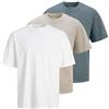 JACK & JONES Jjhugo Loose Tee SS Crew Neck 3Pk MP, Raggio di Luna, L