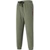 Generic Pantaloni termici foderati in pile da uomo, casual, pantaloni da jogging in pile, pantaloni invernali da uomo, con tasche con cerniera, Verde, S