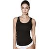 JADEA Canotta Donna, Offerta 2 Pezzi, Canotta in Cotone Elasticizzato, Canotta Donna Spalla Larga (2 Pezzi Nero, L, l)
