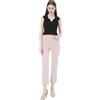 JOPHY & CO. Pantaloni Cropped da Donna, Orlo Sfrangiato, Vita Alta, Gamba Dritta cod.B1028 (IT, Testo, XL, Regular, Regular, Rosa)