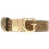GUESS Cintura Reversibile Donna Leona con Logo 4G, Beige e Verde, Larghezza 2.5 cm, Fibbia Dorata, Poliuretano, Taglia L