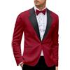 Generisch Sakko - Giacca da uomo, leggera, per il tempo libero, sportiva, blazer, vestibilità normale, elegante, giacca da lavoro per matrimonio, business, feste a tema, balli di fine anno, Colore: rosso, M