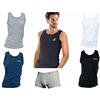 Lotto Canotta Uomo Offerta 4 Pezzi + Boxer, Canotta Uomo in Cotone Pettinato Canottiera Uomo (4 Pezzi 1BIANCO+1NERO+1BLU+1GRIGIO+1BOXER, M)