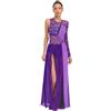 Xnihocha Abito da danza classica da donna asimmetrico pattinaggio artistico vestito da danza latina jazz rumba salsa Waltz tango performance abbigliamento da ballo S-XXL, nero e rosso, S