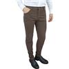 Cristiano Battistini Pantaloni Uomo Jeans 5 Tasche Slim Fit Casual Eleganti in Cotone (48, Marrone)