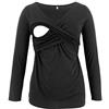 FRAUIT Maglietta Allattamento Premaman Maglia Manica Lunga T Shirt Camicia di maternità Gravidanza Camicetta Donna Elegante Regali per la Moglie