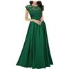 STKOOBQ Abito da sera da donna Maxi abito formale senza maniche floreale in pizzo da sposa damigella d'onore Maxi abito da cucito in chiffon, Verde, S