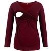 FRAUIT Maglietta Allattamento Premaman Maglia Manica Lunga T Shirt Camicia di maternità Gravidanza Camicetta Donna Elegante Regali per la Moglie