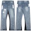 Generico Nuovo Jeans di Moda Unisex in Denim - Lavato Micro-Flared, Loose Fit, Patchwork Nero E Blu, Design Adatto alle Donne per Uomini E Donne-Color-4||m