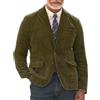LIUYUYOUGO Giacca Uomo Casual Giacca Blazer in Velluto A Coste Uomo Giacca Vintage su Misura vestibilità Regolare Giacca Sportiva con Revers A Classica Due Bottoni Giacche in Velluto A Coste