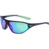 Nike AERO SWIFT M DQ0993 021 Matte Dark Grey/Grey/Green Sunglasses Unisex Iniettato, Modified Rectangle, 65