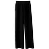 Generisch Pantaloni a maglia da donna invernali foderati, pantaloni termici elastici in vita alta, gamba larga, pantaloni invernali spessi, pantaloni termici, pantaloni da jogging autunno e inverno, Nero , XL