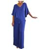 Generic Abito da donna, elegante, in due pezzi, con camicia, pantaloni a vita alta, per occasioni speciali, per mamma e sposa #i328