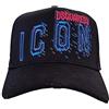 DSQUARED2 Cappello Berretto Baseball Uomo Icon BCM0717 Nero Pixel