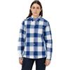 Dickies W FLEECE HOODED FLANNEL SHIRT JKT, Shirt Donna, Blu (Surf Blue Campside Plaid), S