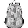 HMZXZ Zaino per la scuola con gatto grigio, leggero, zaino da viaggio per studenti, gatti e animali con strisce riflettenti, Multi