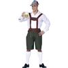 FIESTAS GUIRCA | Costume Tirolese Adulto (48-50/M) - Pantaloni e Bretelle - Costumi per Oktoberfest, Feste della Birra e Bevande, Celebrazioni Tedesche e Feste in Maschera - Uomo - Verde