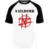 Hopestly Nailbomb Maglietta da Baseball Unisex da Donna Uomo Bianca Girocollo Maniche Corte Cotone Organico Tee T-Shirt Unisex White