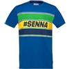 Ayrton Senna T-Shirt - Blu Hashtag, Formula 1, bianco, S