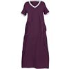 Generico Abito Corto da Donna Camicia da Notte Camicia da Notte Camicia da Notte Ultra Morbida Abito da Donna a Figura Intera Buccia di Pigiama (Red, L)