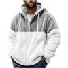 Rrongwn Felpa con cappuccio da uomo in pelliccia di orsacchiotto, in peluche, con cappuccio, casual, con cappuccio, a maniche lunghe, 2024, grigio., L