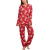 Toocool Pigiama Donna Leggero Morbido Orsetti Monopetto Oversize Set 2 Pezzi 7260 [Rosso,L]