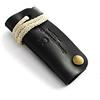 Crazy Horse Craft, Portachiavi in pelle, nero carbonio, vintage, portachiavi organizer, Nero carbonio., 10 cm x 4,5 cm (3.94 x 1.77)