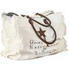 Loberon Friedrich Borsa - Stampa vintage su cotone - Stella con chiave decorativa, bianco