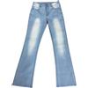 Rrongwn Jeans da uomo, pantaloni a zampa, pantaloni jeans svasati, lavati, out, retrò, punk, in lunghezza completa, pantaloni da uomo, anni '70, hippie, Azzurro, L