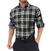 Generic Bottoni da uomo Giacca da boscaiolo spessa Camicia a quadri casual a maniche lunghe da uomo Camicia a quadri con bottoni a quadri Camicie da abito a scacchi vestibilità regolare, Grigio, L