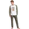 Disney Pigiama da uomo a maniche lunghe, Kaki, XL