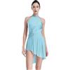 inhzoy Abito da Pattinaggio Artistico sul Ghiaccio Donna Balletto Leotards con Strass Body da Ginnastica Danza Classica Ballerina Vestito da Danza Lirica Contemporanea Rosso L