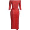 Fulidngzg Vestito Donna Elegante da Sera con Spacco Alto e Scollo A Barchetta Vestiti Brillantinato Eleganti Cerimonia Abito Capodanno Curvy Abiti Carnevale Principessa per Discoteca Feste,Rosso,L