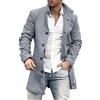 FGUUTYM Polizia Uomo Plus Size Cappotto Invernale Collo A Risvolto Manica Lunga Giacca In Pelle Imbottita Vintage Addensare Cappotto Giacca di Pelle di Pecora Sottile Tessuto Giacche Uomo, grigio., XL