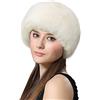 Lifup Donna Cappello Cosacco in Pelliccia Sintetica, Caldo Berretto in Stile Russo, Cappellini Invernali Bianco Crema