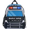 Wudan Police Car Art Kids Zaini Bambino Studenti Libro Borse per la scuola materna, Auto della polizia Art, Medium